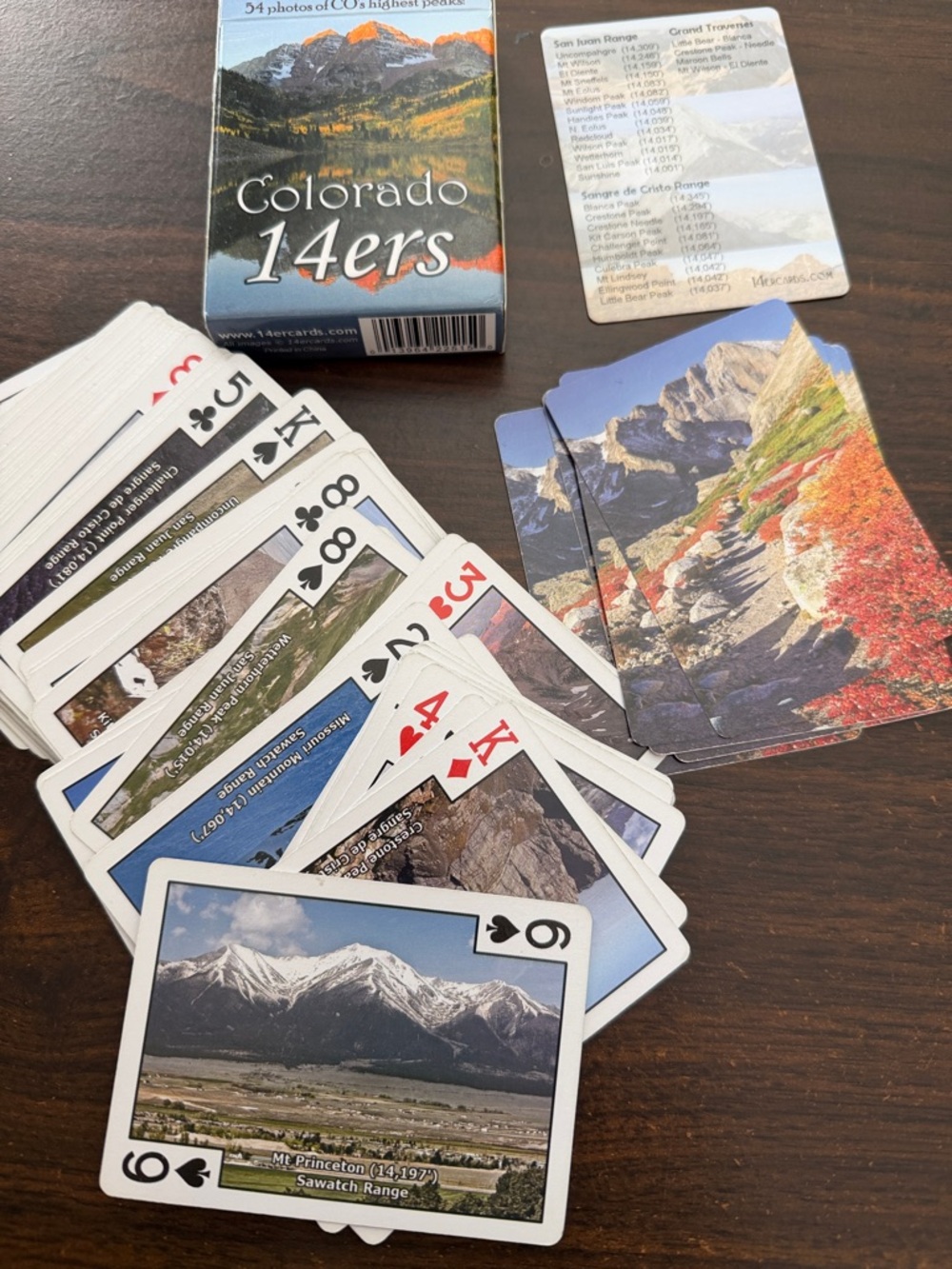 Colorado 14ers Playing Cards Full Deck 54 High Peaks Photography Rocky Mountain